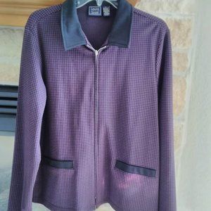 Laura Scott Zippered Blazer- Purple/Black